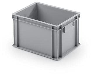 aidB Eurobehälter - Einzel - grau (400 x 300 x 235 mm, Geschlossene Griffe)