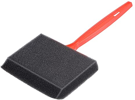 sourcing map Lot de 2 pinceaux en mousse de 10,2 cm avec manche en plastique éponge pour peinture, vernis, polyuréthane