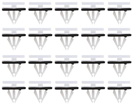 VGOL 20 Stück Seitenschweller-Clips, Zierleisten-Clips, weißer Kunststoff mit Schwammdichtung, 5270438 5264089, kompatibel mit Edge Fiesta Kuga Mustang C520