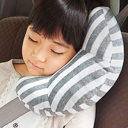 IBLUELOVER Oreiller de Voiture Enfant Coussin de Ceinture de Sécurité Oreiller Cervical Voyage Protège Epaule Cou Tête Oreiller de Sangle de Sécurité Siège de Voiture Poussette Coussin D'épaule