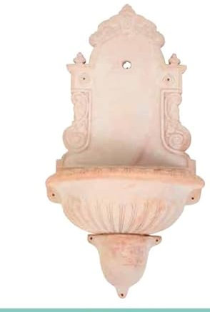 FONTANA A MURO DA GIARDINO IN TERRACOTTA CON VASCA E SIFONEARREDO ESTERNO