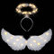 Ptesuply Alas de ángel, alas de ángel iluminadas y halo con luces LED, 3 modos de luz, disfraz de ángel blanco para Halloween, disfraz de Navidad, fiesta de cosplay (mediano, color cálido)