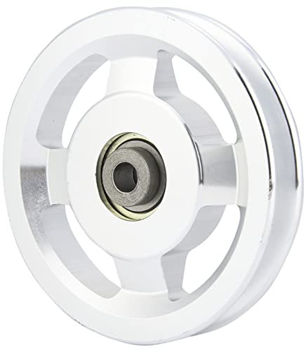 Cyrank Bearing Pulley Wheel, Aluminum Alloy Gym Cable Wheel Heary Duty Gym Pulley Wheel Fitness Pulley Wheel Replacement for Home Gym Equipment Part(Dia 115mm)