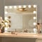 CASSILANDO Eitelkeitsspiegel mit Lichtern Hollywood Make-up Spiegel, großer Eitelkeits beleuchteter Spiegel mit 15 LED Lampen, mit 3 Farbmodi für Schlafzimmer, Tisch oder Wand montiert, 58x46cm