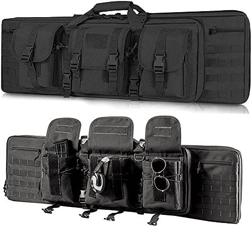 Gewehrtasche 2 Langwaffen, Gun Bag Futteral, Rifle Case Futteral, Weich Gepolstert Doppel Gewehr Tasche Gewehr Rucksack Gewehr Pistole Storage Case für die Jagd Schießen A,108cm