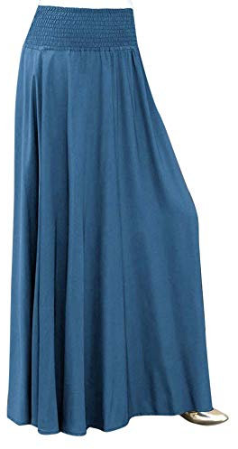 Jupe longue d'été pour femme - Taille haute élastique - Style bohème - Cordon de serrage décontracté - Jupe longue japonaise pour fille, 1-bleu., L