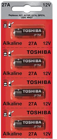 Toshiba Batería alcalina 27A GP27A MN27 A27BP de 12 voltios (4 baterías)