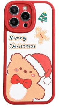 Yonds Queen Compatible with iPhone 13 mini Christmas Cute Case, Cool Cartoon Unique Bear Xmas Design Stylish Bumper Anti-Slip Silicone Protective Shockproof Fashion Case (iPhone 13 mini, White)