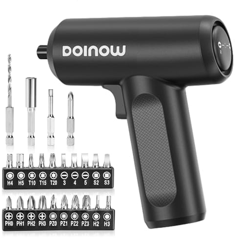 DOINOW 3.7V Akkuschrauber Klein, 24-in-1 Mini Akkuschrauber, 8 Nm Elektrischer Schraubendreher, 250RPM, 1500 mAh USB-C Aufladung, LED Licht, Koffer, Ideal für Heimwerken und Reparaturen