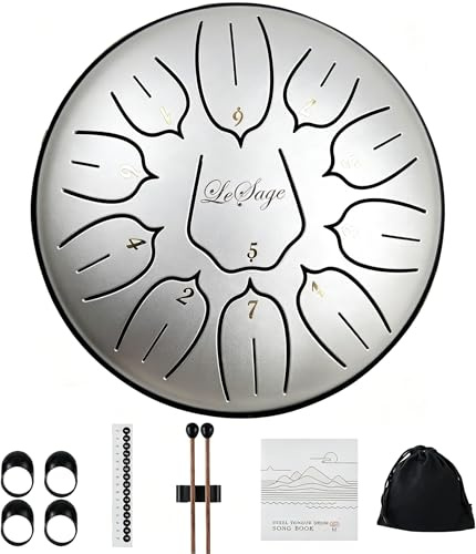 LeSage Steel Tongue Drum 6 Inch 11 Note, D Key Handpan Rain Drum for Outside Garden Sound Healing, Steel Alloy Ethereal BalmyDrum with Storage Bag, Percussion Instrument Gift for Beginner