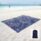 Sunlit Tapis/couverture de plage avec poches sur les côtés et sac en maille - ne retient pas le sable - pour plage, fête, voyage, camping et extérieur - Baleines bleues (270 x 205 cm)