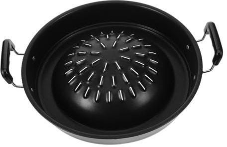 STOBAZA Portable Grill Pan Korean Bbq Grill Tray Stainless Steel Barbecue Pan for Camping Picnic Home Gatherings Even Heat Distribution Easy Cleaning 14.17 X 11.81 X 3.34 in