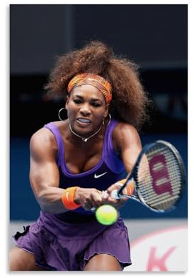 NikZ Serena Williams Spieltennis-Poster, Leinwand-Kunst- und Wandkunst, Bilddruck, moderne Familienschlafzimmer-Dekoration, 30 x 45 cm