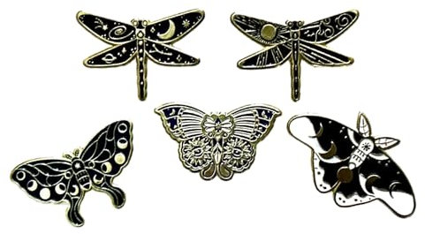 5 Stück Libelle Anstecknadel Schmetterling Anstecker Libelle und Schmetterling Insekten Brosche