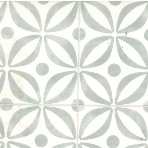 White Grey Non Slip Designer Effect Vinyl Flooring For LivingRoom, Hallways, Kitchen, 2.6mm Thick Cushion Backed Vinyl Sheet, Waterproof Lino Flooring-7m(23') X 4m(13'1)-28m²