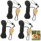 4Pcs Reflective Tent Guy Ropes 4mm, 1/8 Inch Adjustable Ratchet Hangers with Locking Carabiner Clip, Tent Guy Line Heavy Duty Guide Rope for Awning Outdoor Camping Gazebo Hiking Picnics (Black)