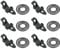 PATIKIL Fishing Hook Keeper, 6 Pack Plastic Fish Lure Bait Holder Accessories with 3 Size Rubber Rings for Fishing Rod Pole, Black