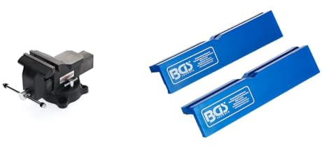 GEDORE red Parallel-Schraubstock mit Amboss & BGS 3046 | Schraubstock-Schutzbacken | 2-tlg. | Kunststoff | Breite 125 mm | mit Magnet | Schonbacken