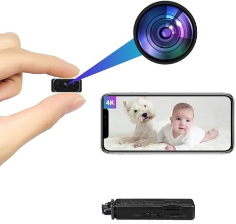 HiKam 4K HD Kleine Kamera, Live Übertragung Handy App, Überwachungskamera Innen Überwachung Hundekamera, Bewegungserkennung, Nachtsicht, Alarm auf Handy, E-Mail-Alarm,aufzeichnung, 3Pro