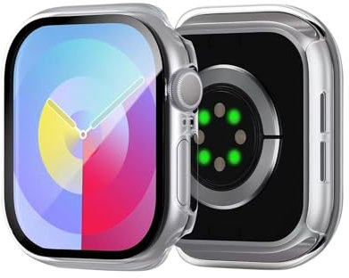 GuiGui DaMoWang Adatto per Apple Smart Watch SESE2, custodia in acrilico TPU 2 in 1, custodia trasparente in TPU (40 mm)