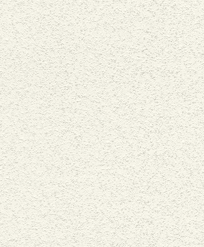 Rasch Tapeten 486599 - Unitapete mit Glitter in Weiß - 10,05 m x 0,53 m (LxB)