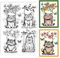 PH PandaHall Swing Cats Clear Stamps, Dekorative Gummistempel Blatt Silikon-Stempel Transparente Stempel für Kartenherstellung Fotoalbum Dekoration und DIY Scrapbooking 16x11cm
