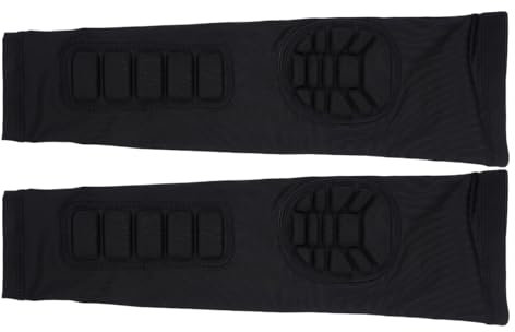 Laroal Padded Arm Sleeves,Crashproof Elbow Forearm Pads Compression Protection Support for Football Basketball Volleyball,2 Pack Black