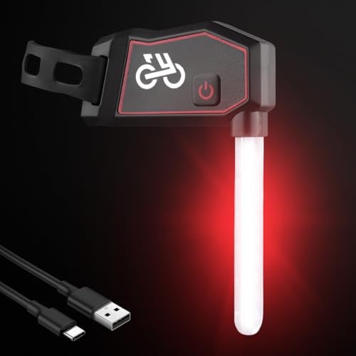 Luces Traseras de Bicicleta, WASAGA 4 Modos de Luz Novedosa Luz Trasera de Bicicleta con Batería de 500mAh Durante 4 Horas de Tiempo de Trabajo & Tipo C Recargable & IPX4 a Prueba de Agua
