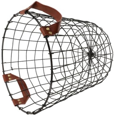 BESPORTBLE Round Iron Firewood Basket with Airflow Design Large Capacity for Indoor Outdoor Storage and Rustic Decorative Use