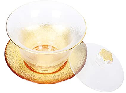 PHENOFICE Tasse à Thé Soupière Verre Cristal Transparent Simple Et Décorative Plateau Soupière Pour Thé Oolong Et Puer
