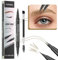 Lápiz de Cejas Mágico, Delineador de ojos y lápiz de cejas 2 en 1 con 2 puntas de micro horquilla, Lápiz de Cejas Microblading para Crear Cejas Naturales (#1 Marrón claro)
