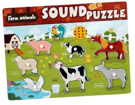 TTETTZ Puzzle für Kleinkinder mit Tonlehre, Holzspielzeug Zur Förderung Der Kognition, Geeignet für 2 bis 5 Jahre, Tier