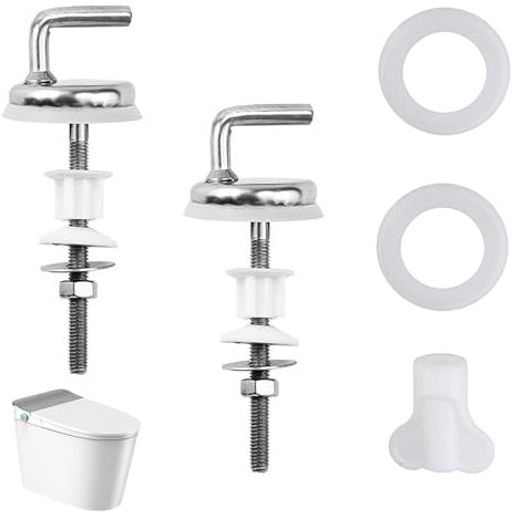 Toilet Seat Fittings, 2PCS Toilet Seat Hinges, Toilet Seat Fixings with Fittings and Repair Parts Compatible, Quick Release Toilet Seat Hinges for WC Toilet Blind Holes