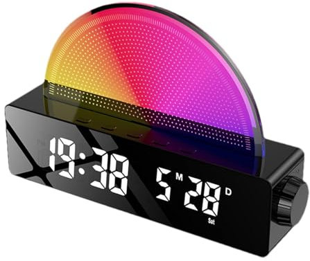 Ocastuted Kinderwecker Sonnenaufgang,Wach-Up-Licht-Sonnenaufgangswecker | Lautsprecher-Wecklicht-Wecker | Mehrfarbiger Wecker für schwere Schläfer, intelligenter Wecker, Soundmaschine für Schlafzimmer