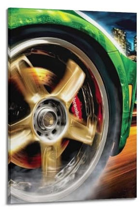 NJRHWKN Poster mit Videospiel Need for Speed Underground 2, dekoratives Gemälde, Leinwand, Wandposter und Kunstdruck, moderne Familienschlafzimmer-Dekoration, Poster, 60 x 90 cm