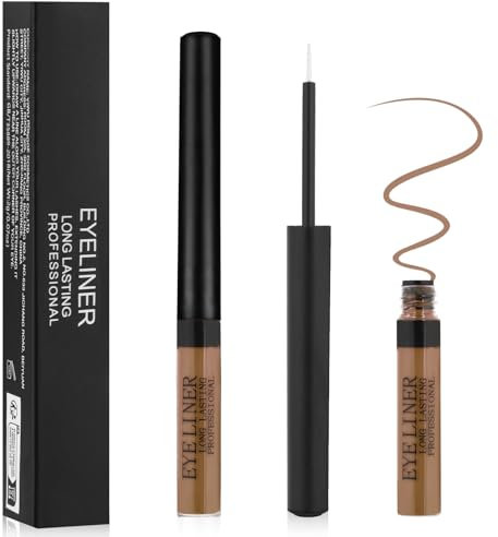 Aomig 24h-Wasserfester Eyeliner Präziser Veganer Eyeliner Flissig mit Langzeit-Halt Smudge-Proof Formel Matt Eye-liner Sanfte Kajalstifte empfindliche Augen perfekt Täglich Maskenbildner (Braun, 2g)
