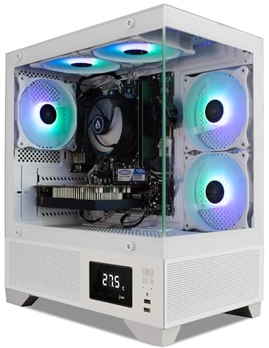 ionz Gaming PC - Desktop Computer, Ryzen 5 9600X, Radeon RX9070 XT, 32GB DDR5 RAM, 2TB NVMe SSD, Windows 11, 800W 80+ PSU, WiFi, (Aether Vision, White)