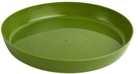 B2C Premium Glossy Flower Pot Saucer – Water-Resistant Plant Trays to Protect Furniture & Floors – Multiple Sizes & Colors for Indoor & Outdoor Plants (Green, 11cm)