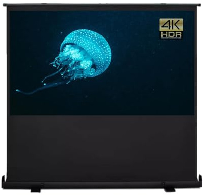Floor Rising Projector Screen 4:3 16:9 60 Inch 72 Inch Movie Screens Easy Pull Lightweight Carry 4K 3D Projection Screen For Home Theater Indoor Outdoor(72inch(16:9))