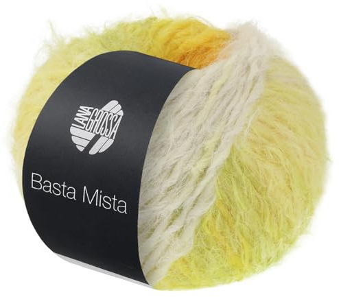 LANA GROSSA Basta Mista | Fake Fur Look, locker verzwirnter Franseneffekt & Merinofasern | Handstrickgarn aus 50% Schurwolle & 50% Polyamid | 50g Wolle zum Stricken & Häkeln | 100m Garn FB 114