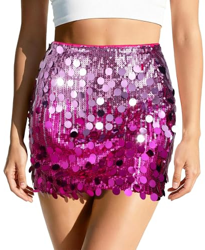 VONMELLI Gonna Paillettes da Donna Minigonna Sexy e Scintillante Gonna Donna Aderente Elasticizzata con Glitter per Una Serata Fuori o Una Festa