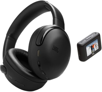 JBL Bundle of Tour One M3 Cuffie Wireless con Bluetooth, 70 Ore di Autonomia, Suono Spatial 360 con Head Tracking, Compatibili USB-C, Nero + Trasmettitore audio Smart Tx con display touch screen