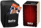 Sela SE 060 Varios Red Snare Cajon Einsteiger Bundle mit Sela Snare System, aufgebaut, Rucksack, Sitzpad, Schule, CD, DVD