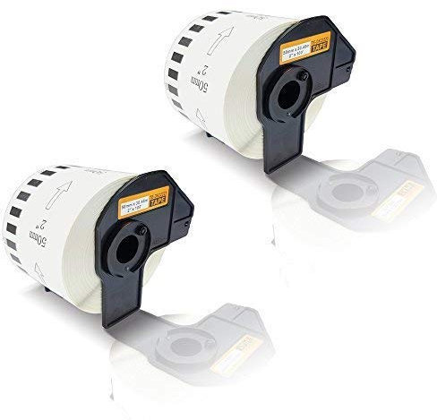 2X Print-Klex Etiketten-Rollen kompatibel für Brother P-Touch DK-22223 P-Touch QL 580 Series QL 650TD QL 700 QL 710W QL 720NW DK22223 50mm 30,48m Endlos Adress Etiketten Label Office Serie