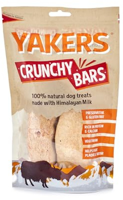 YAKERS Natural Dog Treats, Crunchy Bars, 70g - Healthy and Extra-Long-Lasting Dog Treats & Chews for Puppies and Adult Dogs, Ideal for Strong Teeth, Training & Rewards