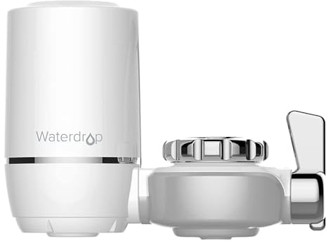 Waterdrop WD-FC-01 Wasserfilter Wasserhahn, Wasserhahnfilter mit Ultra Adsorptivem Material, Reduziert Chlor, Blei, Fluorid und Mehr-Passt auf Standard Wasserhahn (1 Filter Enthalten)