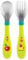 Chicco Cubiertos de Acero Inoxidable 18M+, para Bebé, Set de Comida para Niños Pequeños, Cuchara y Tenedor, Acero Inoxidable, Agarre Fácil, con Estampados, Set de Comida para Bebé, 2 Uds