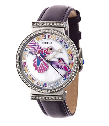 BERTHA Emily Women's Quartz Purple Genuine Leather Silver Watch BTHBR7805