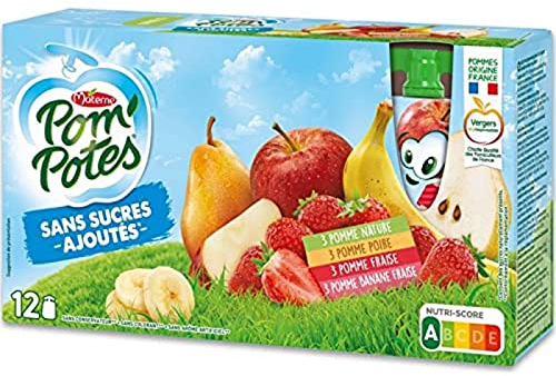 Materne Spécialité de pomme sans sucres ajoutés, 4 assortiments - Les 12 gourdes de 90g
