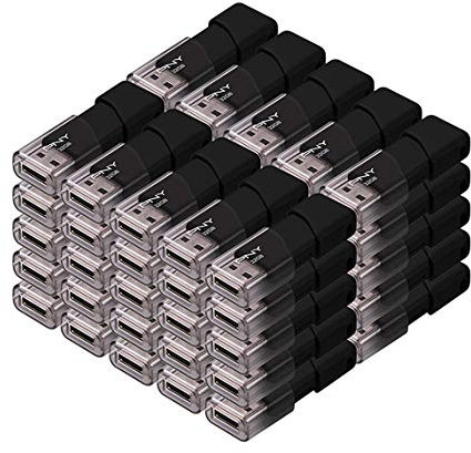 PNY Attaché 3 USB 2.0 Flash-Laufwerk, 32 GB, 50 Stück, Schwarz